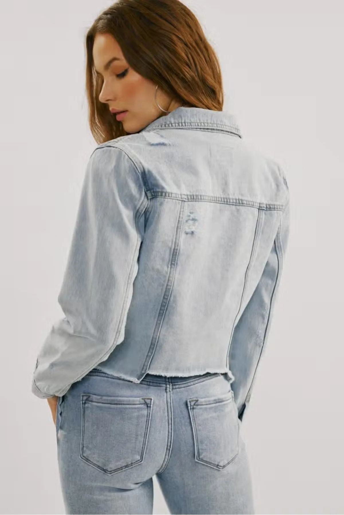 Distressed Raw Hen Denim Jacket