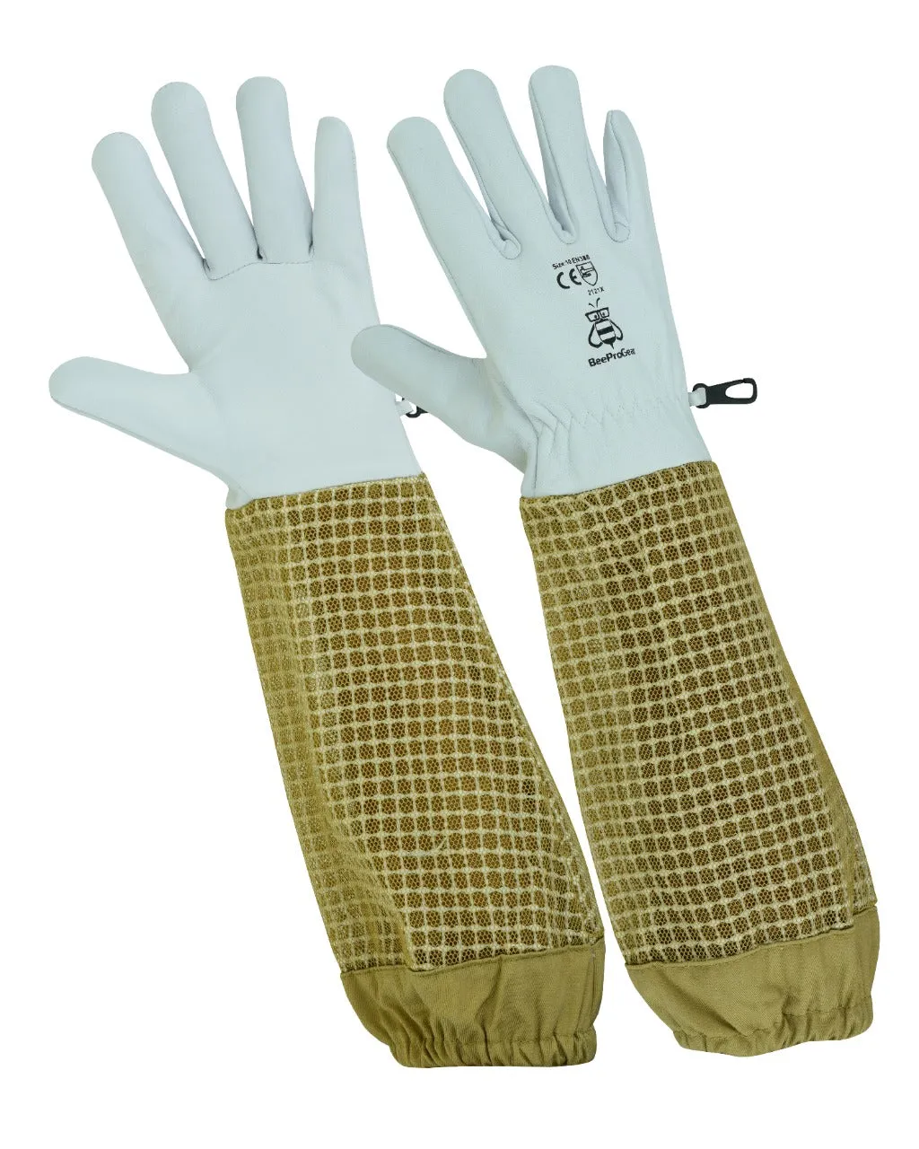 Durable Goat Skin Beekeeper Gloves | Ultimate Protection for Beekeeping Suit & Jacket | Brown