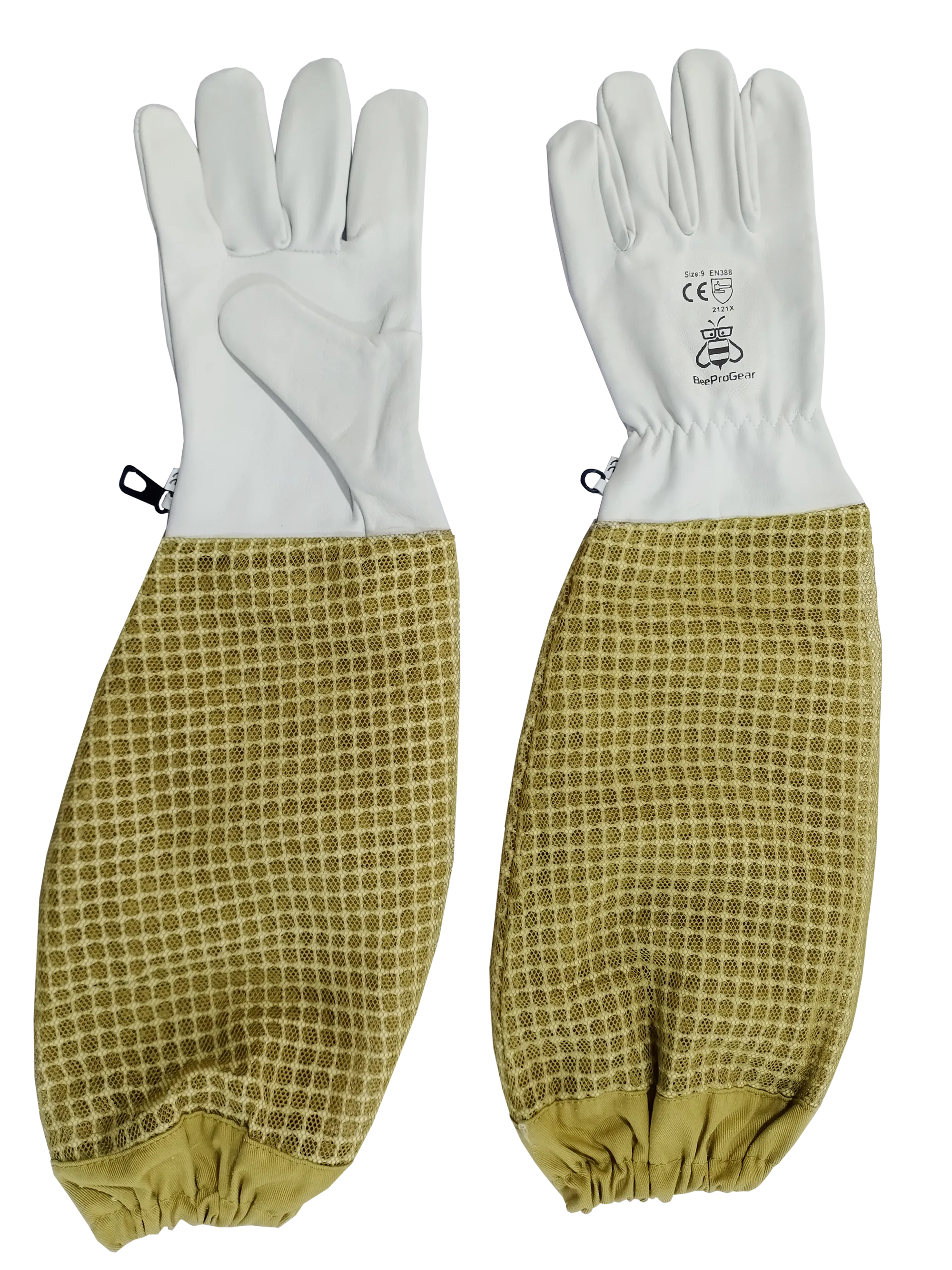 Durable Goat Skin Beekeeper Gloves | Ultimate Protection for Beekeeping Suit & Jacket | Brown