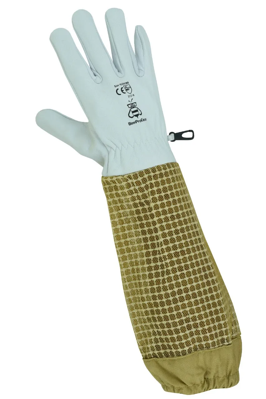 Durable Goat Skin Beekeeper Gloves | Ultimate Protection for Beekeeping Suit & Jacket | Brown