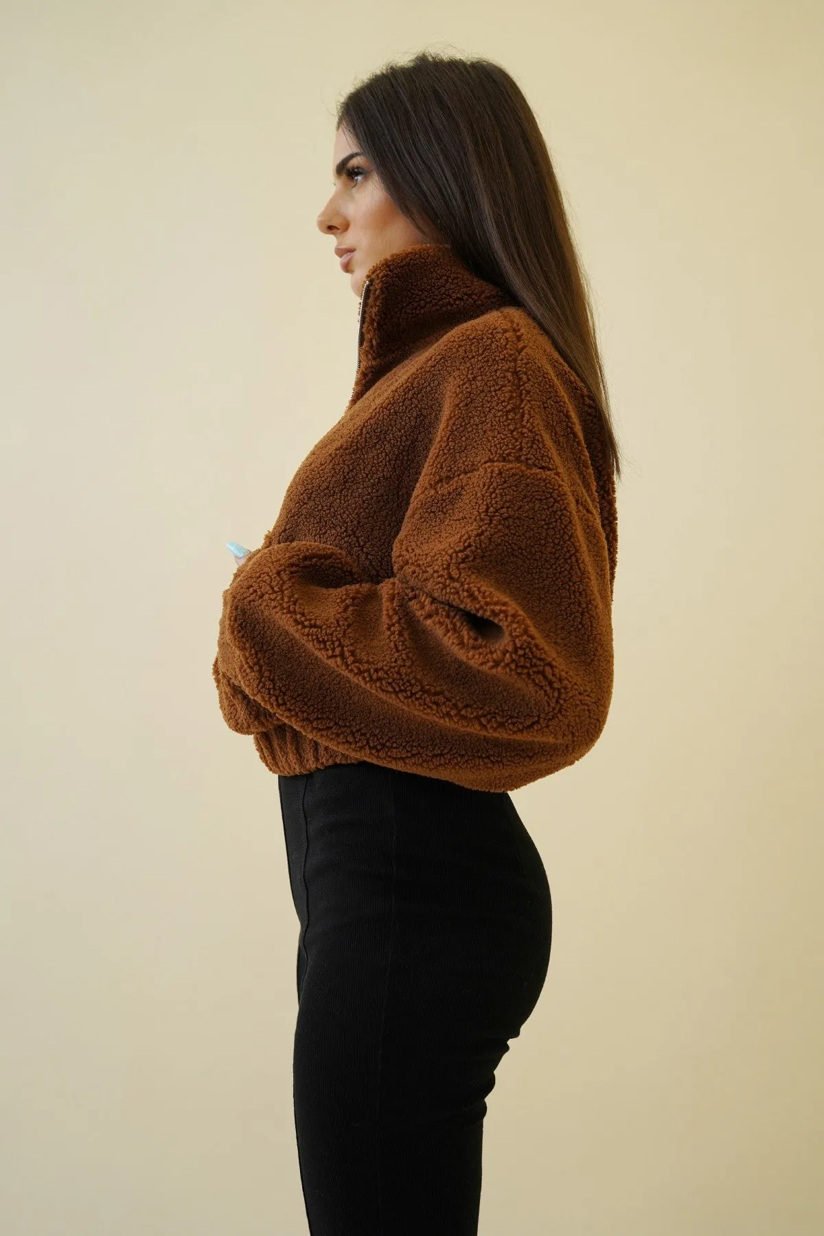 Edie Sherpa Crop Jacket