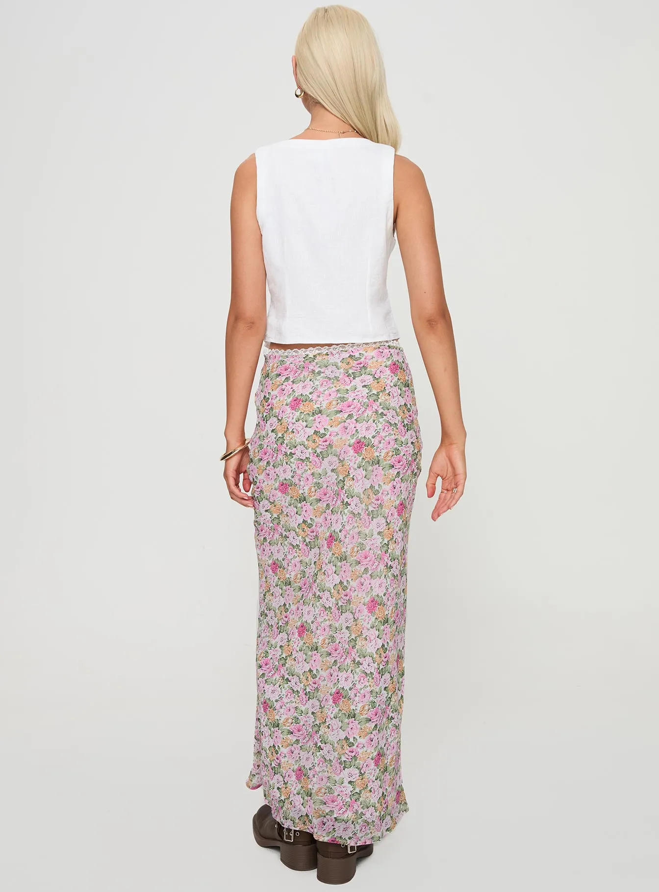 Emily Maxi Skirt Pink Floral