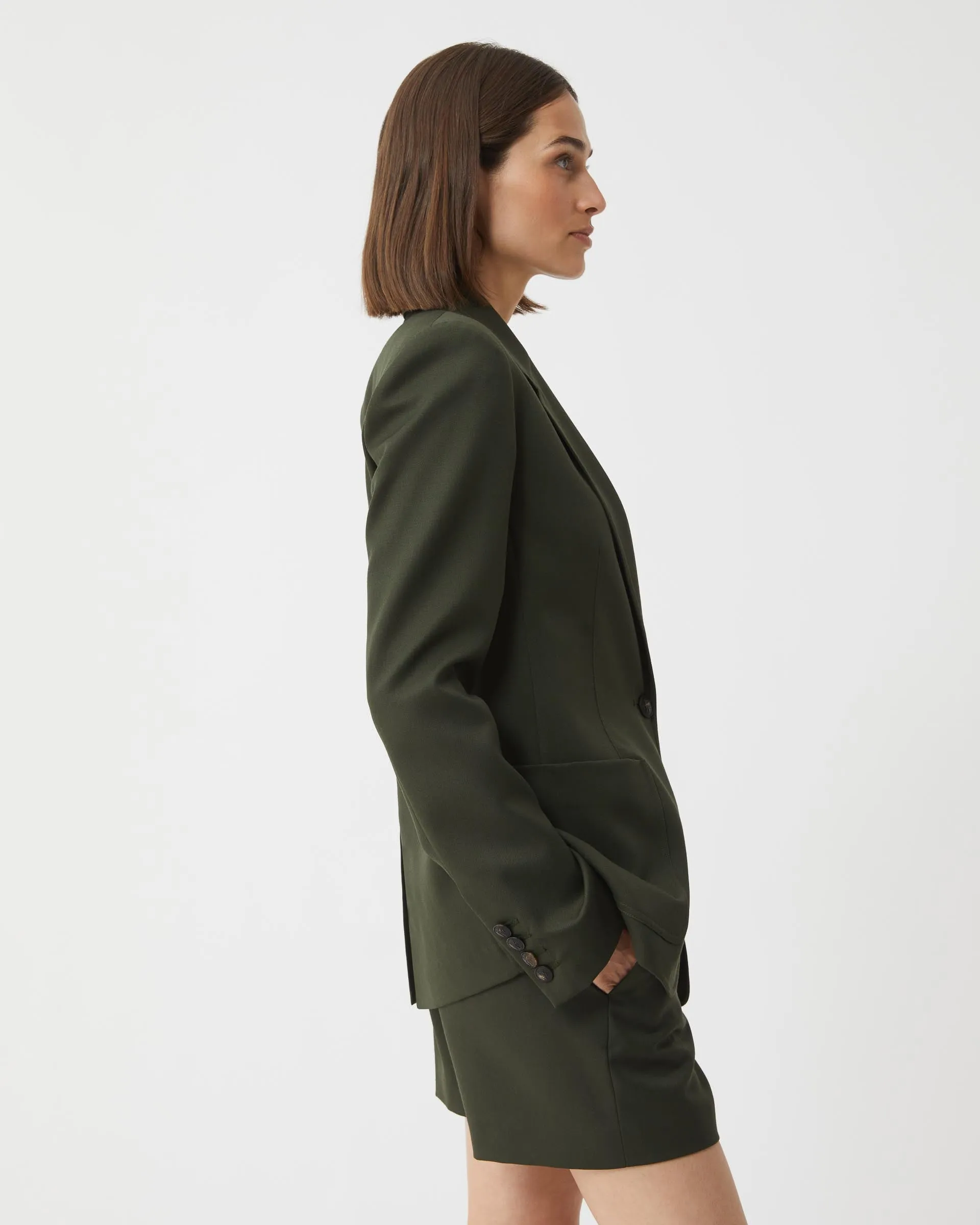 Faye Jacket in Wool, Pine Green