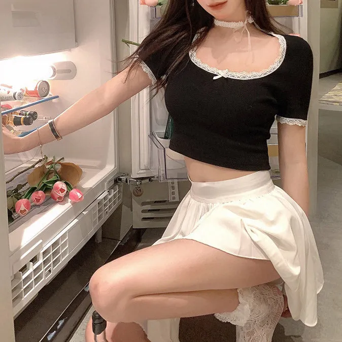 French Maid Crop Top