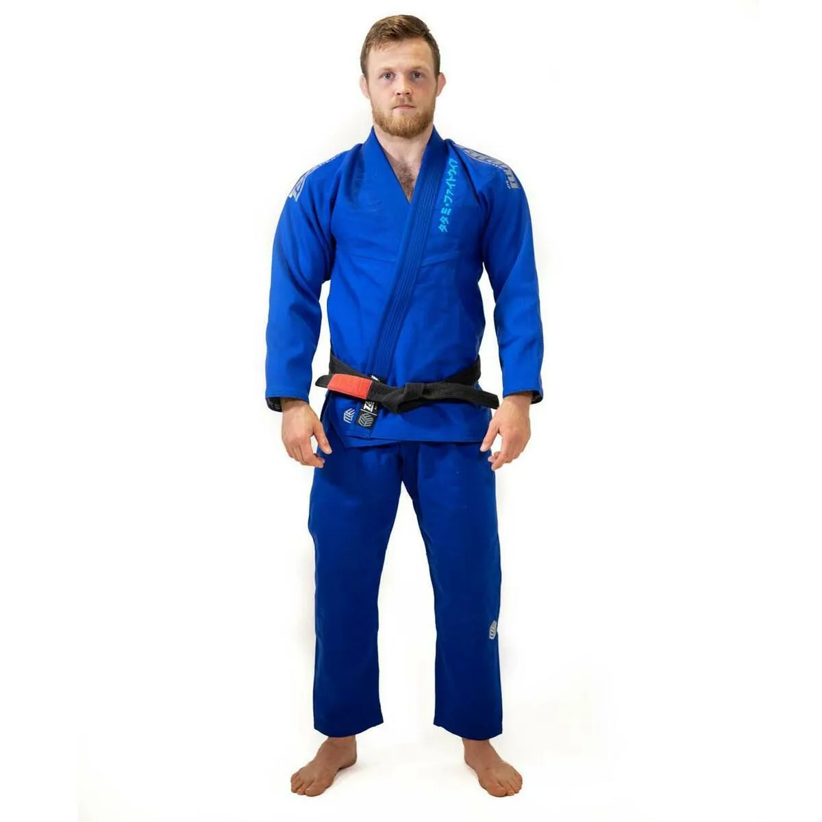 Grey on Blue Tatami Fightwear Estilo Black Label Mens BJJ Gi