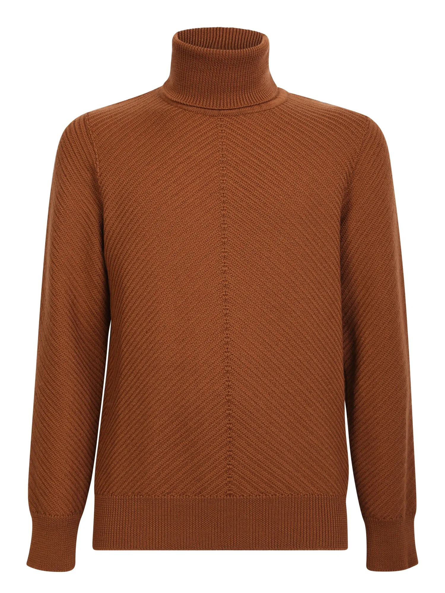 High-neck pullover camel