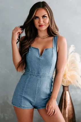 Hope For Happiness Denim Romper (Light Indigo)