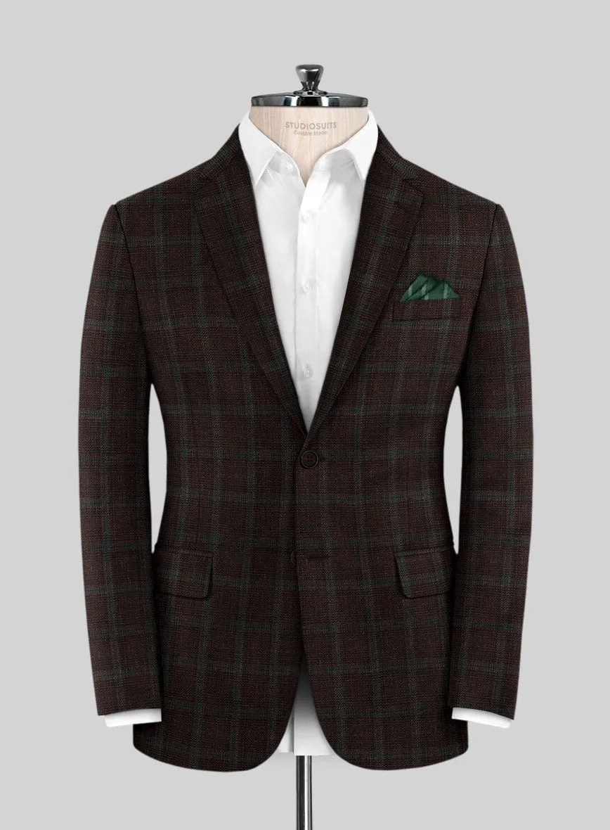 Italian Murano Corri Checks Wool Linen Silk Suit