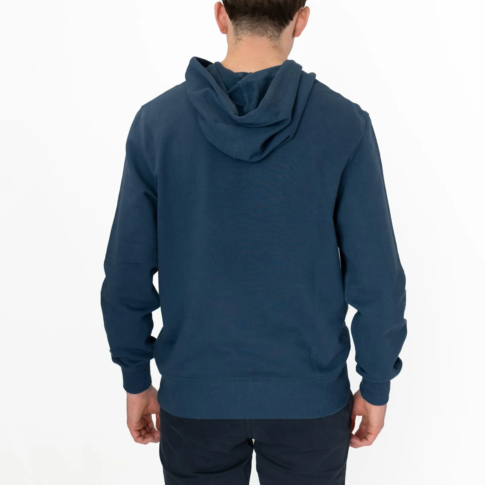 J. Crew Mens Hoodie Blue Kangaroo Pocket Navy Drawstring Hood Long Sleeve Tops