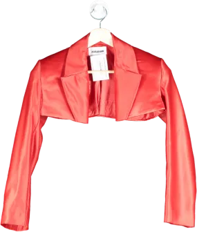 Jesse Hansen Red Cropped Satin Bolero Jacket UK XS