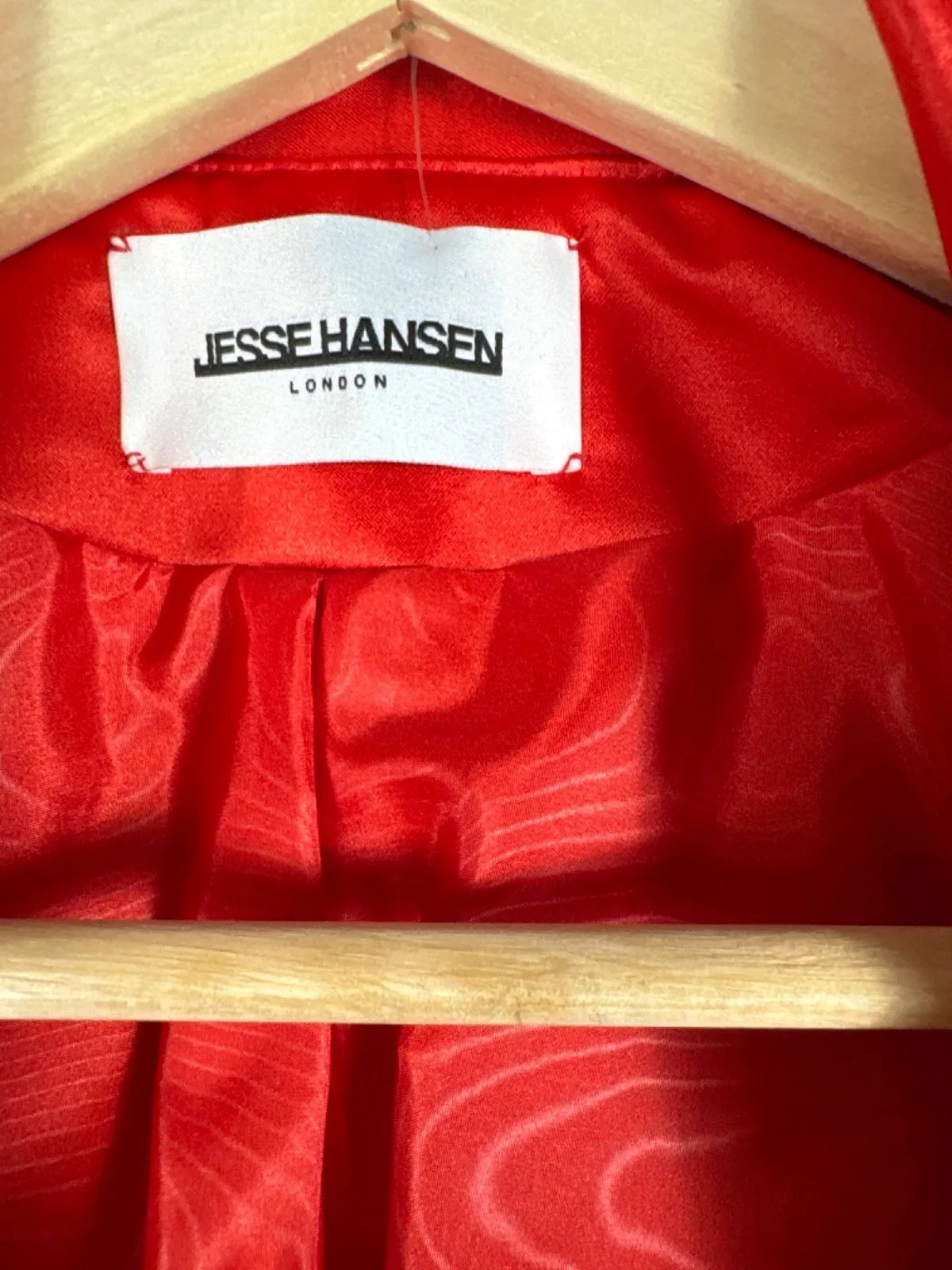 Jesse Hansen Red Cropped Satin Bolero Jacket UK XS