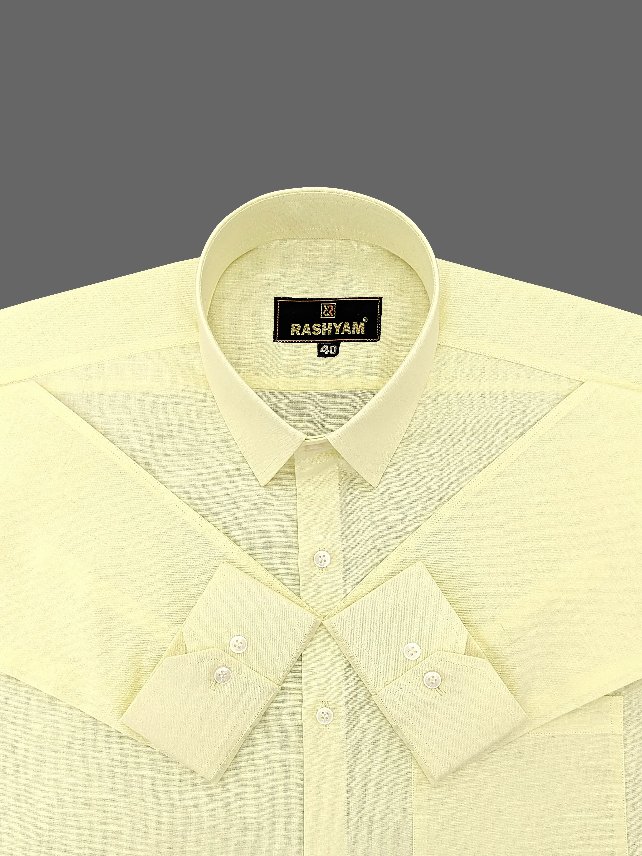 Lemon Yellow Luxurious Italian Linen Shirt