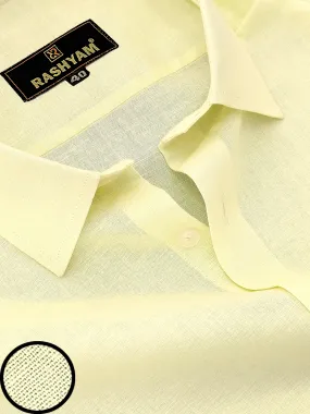 Lemon Yellow Luxurious Italian Linen Shirt