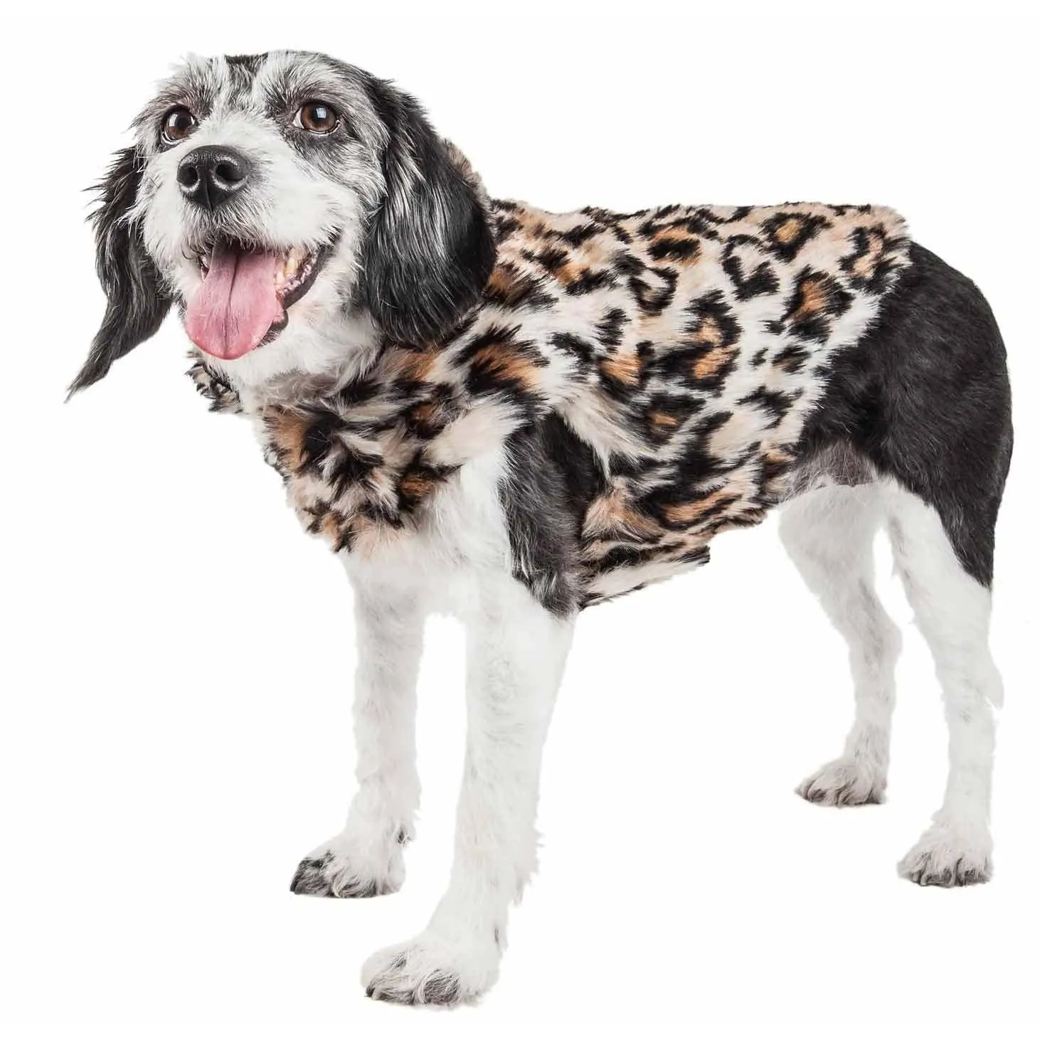 Leopard print mink fur dog coat Fashion