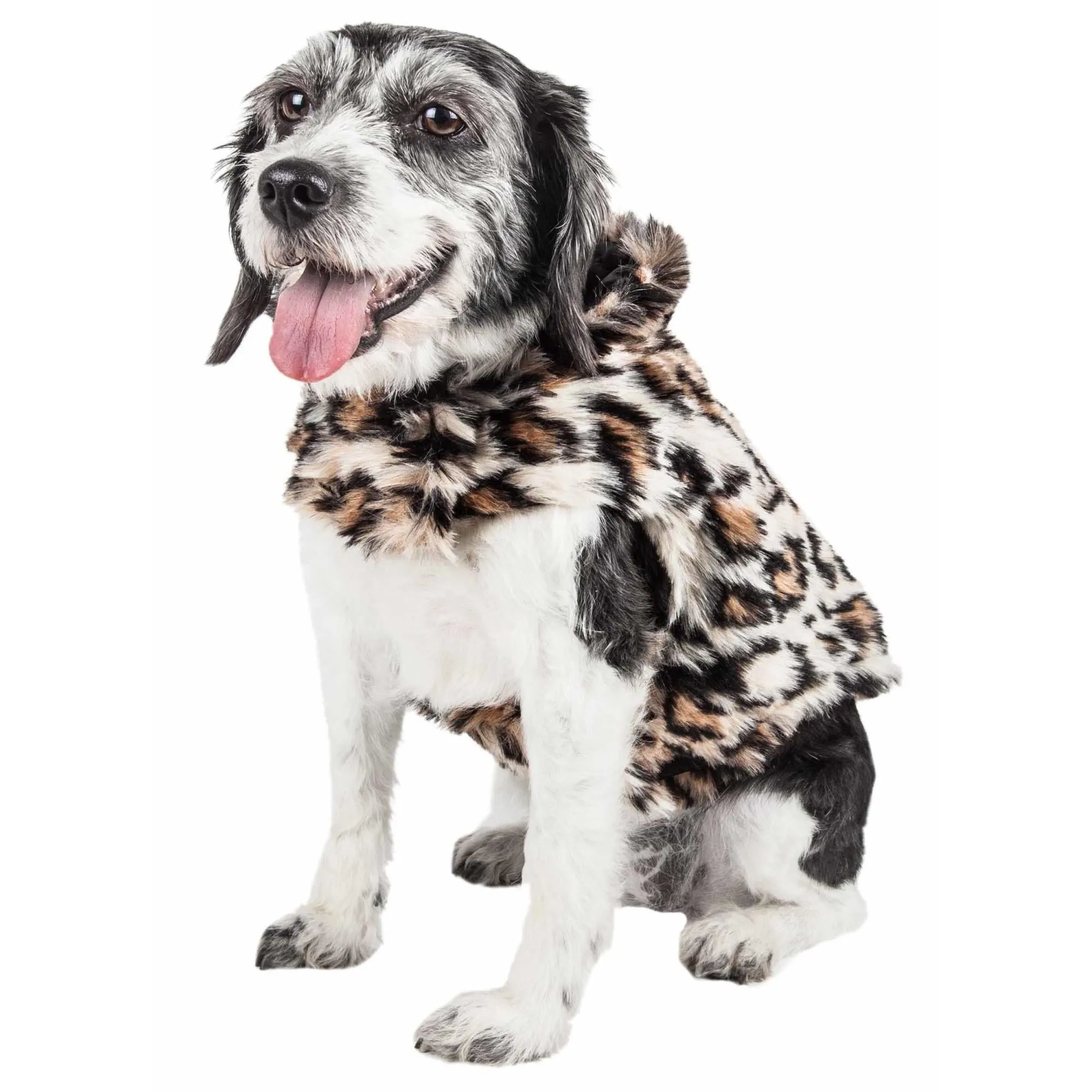 Leopard print mink fur dog coat Fashion