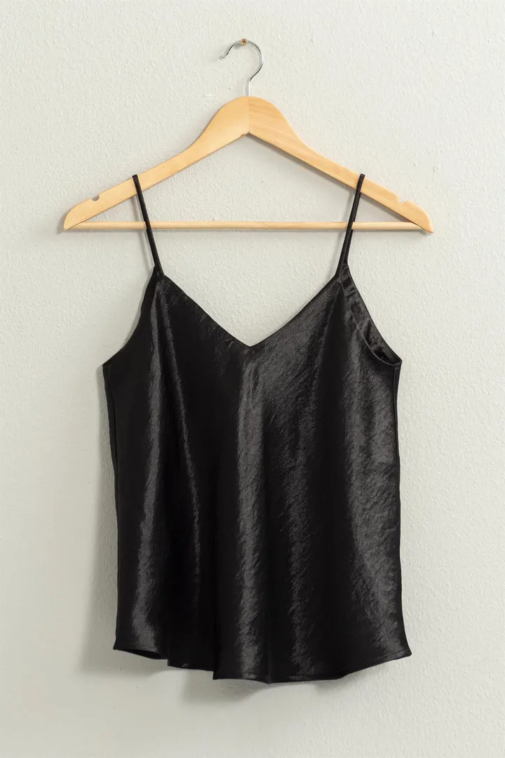 Linger Black V Neck Cami Top