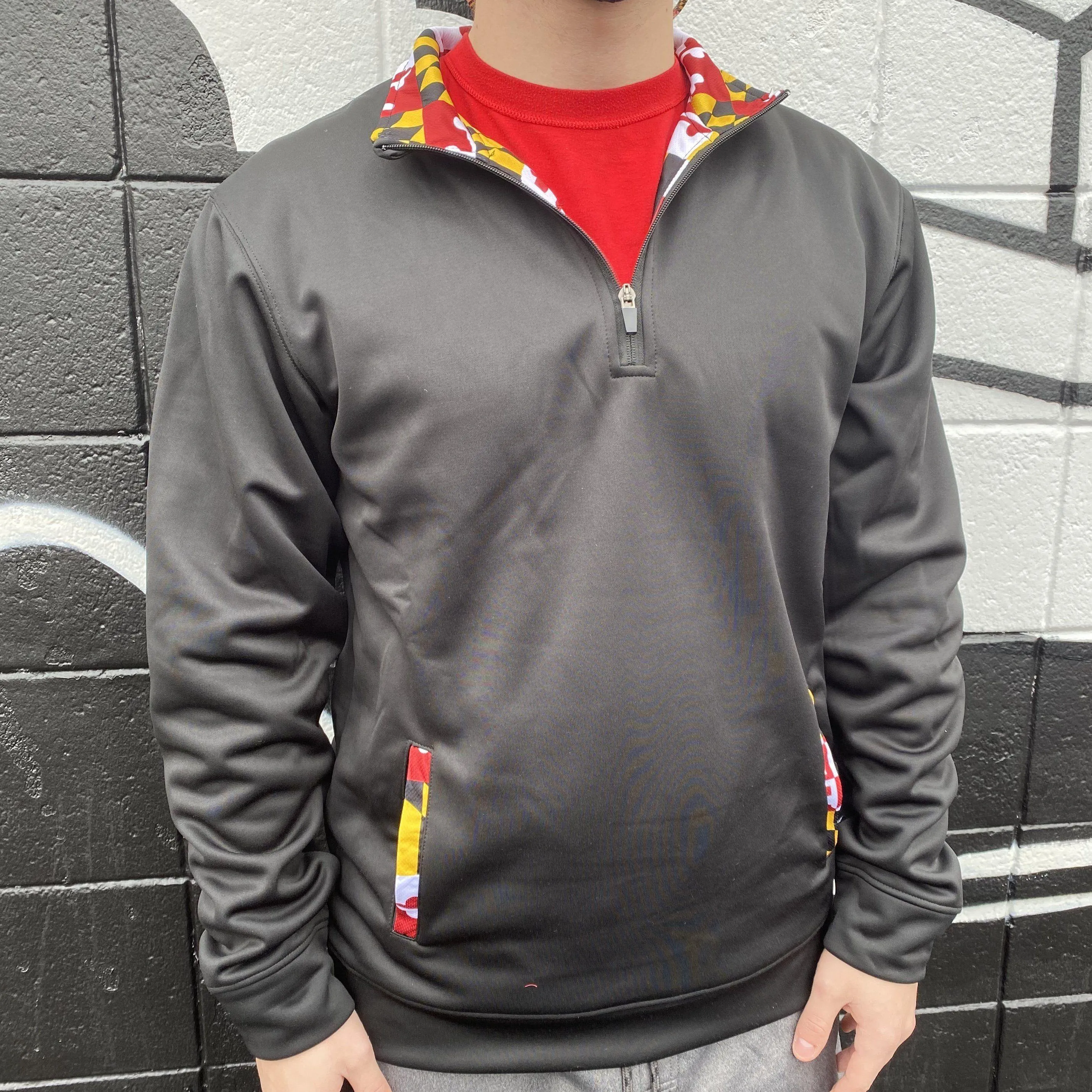 Maryland Flag Trim (Black) / Pullover