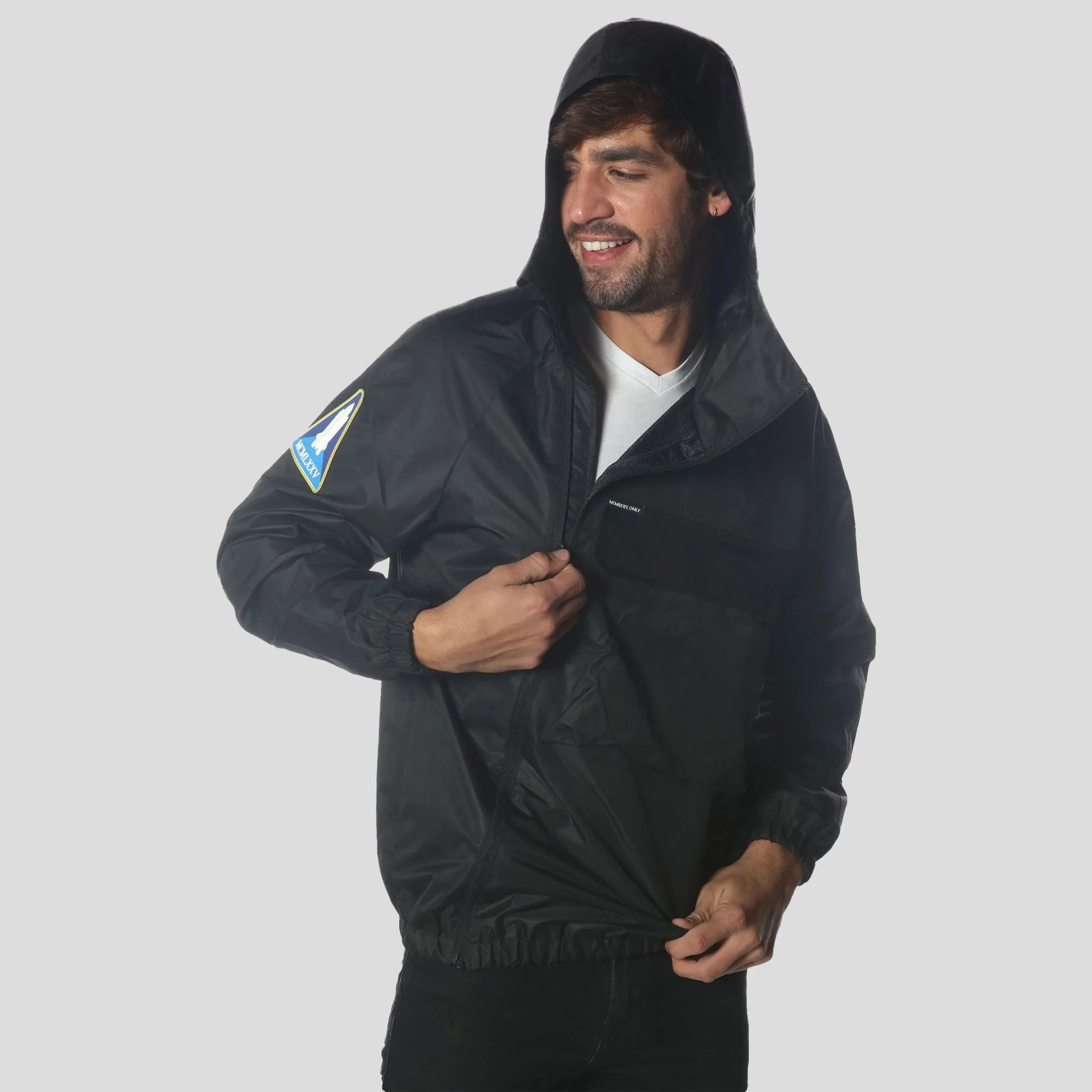 Members Only Men's Asymmetrical Windbreaker Jacket