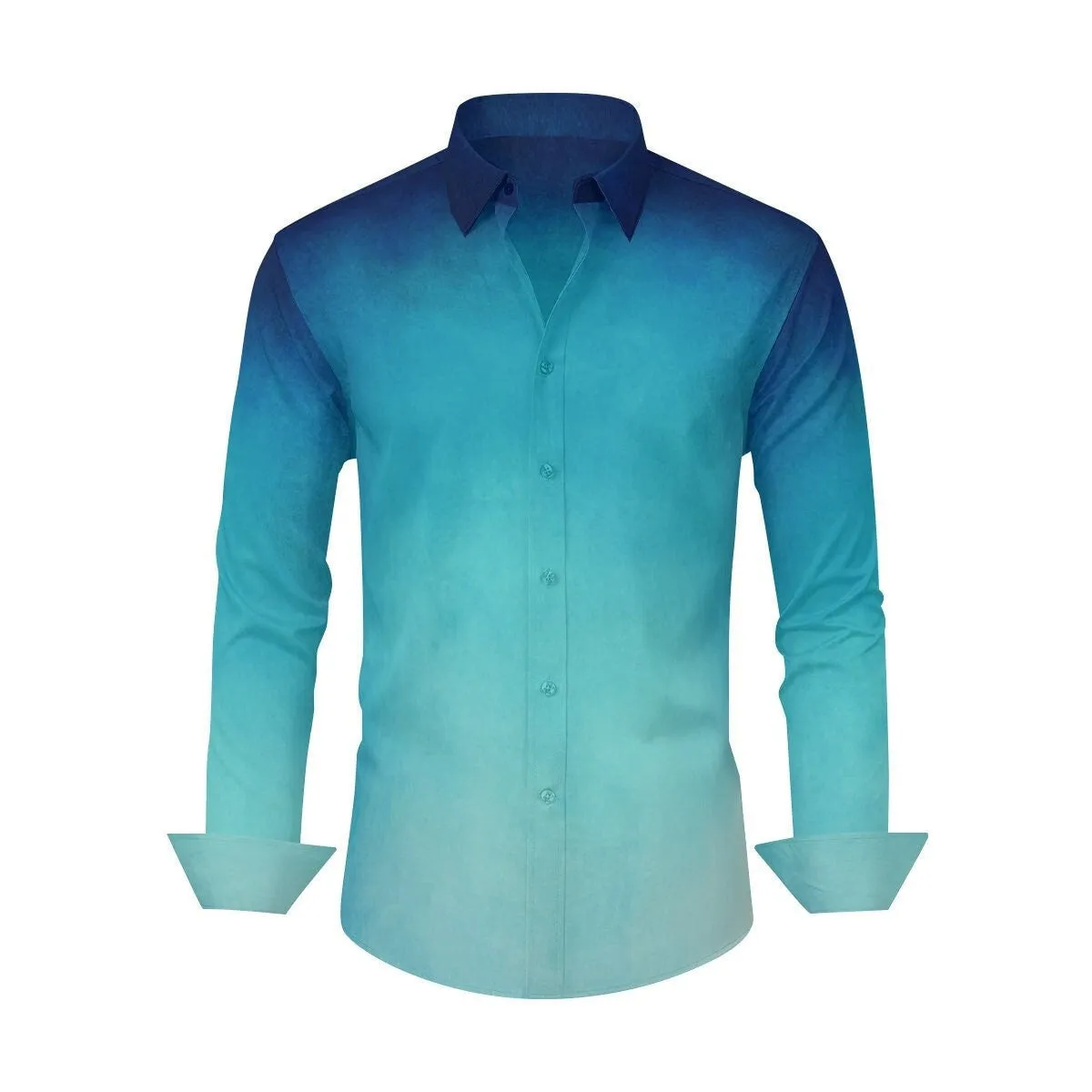 Men's Shirt, Ombre Shirt Men, Blue Shirt Men, Blue Grunge Shirt, Men's Dress Shirt, Men's Top, Men's Button Down Shirt, Unique Shirt Men