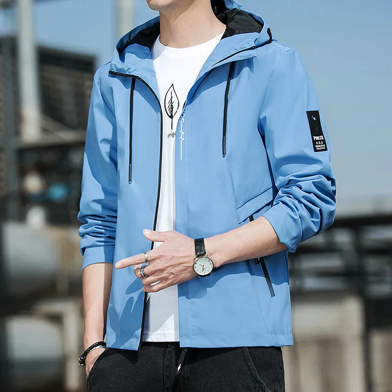 men's spring hooded jacket