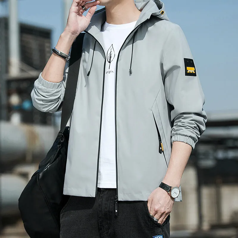 men's spring hooded jacket