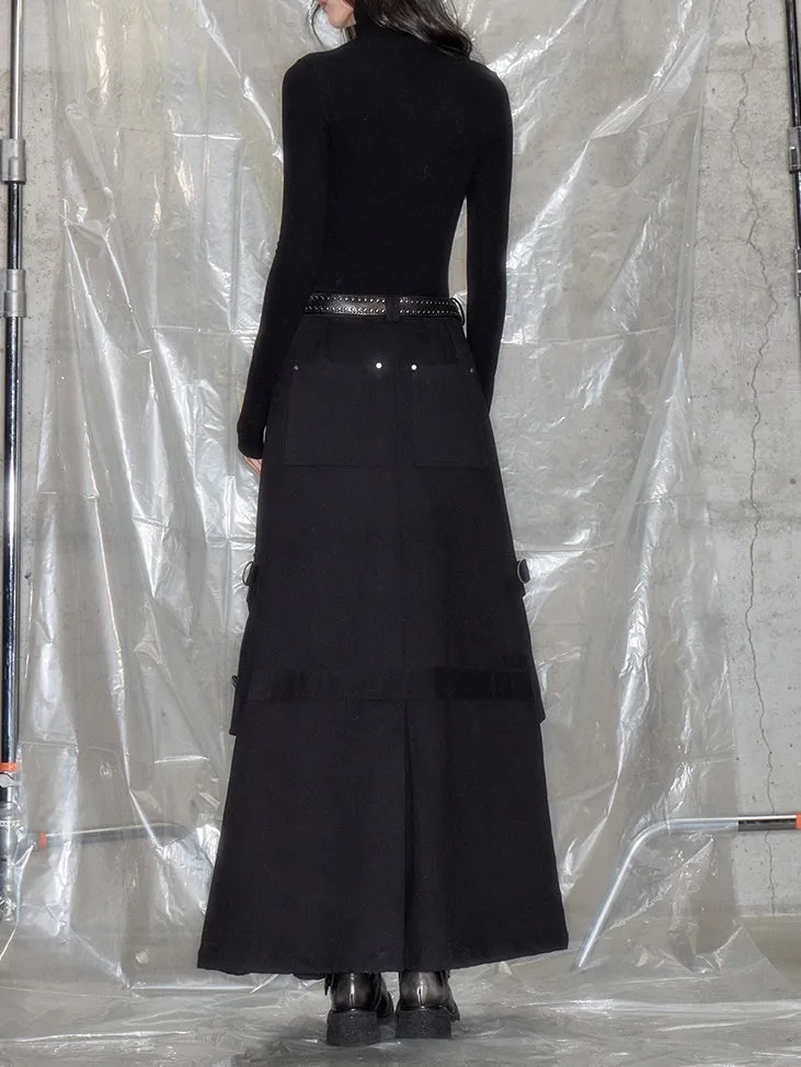 Metal Design Work Long Skirt