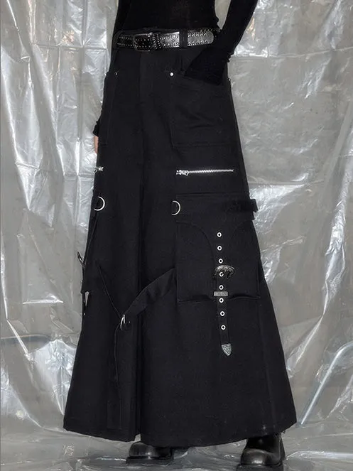 Metal Design Work Long Skirt