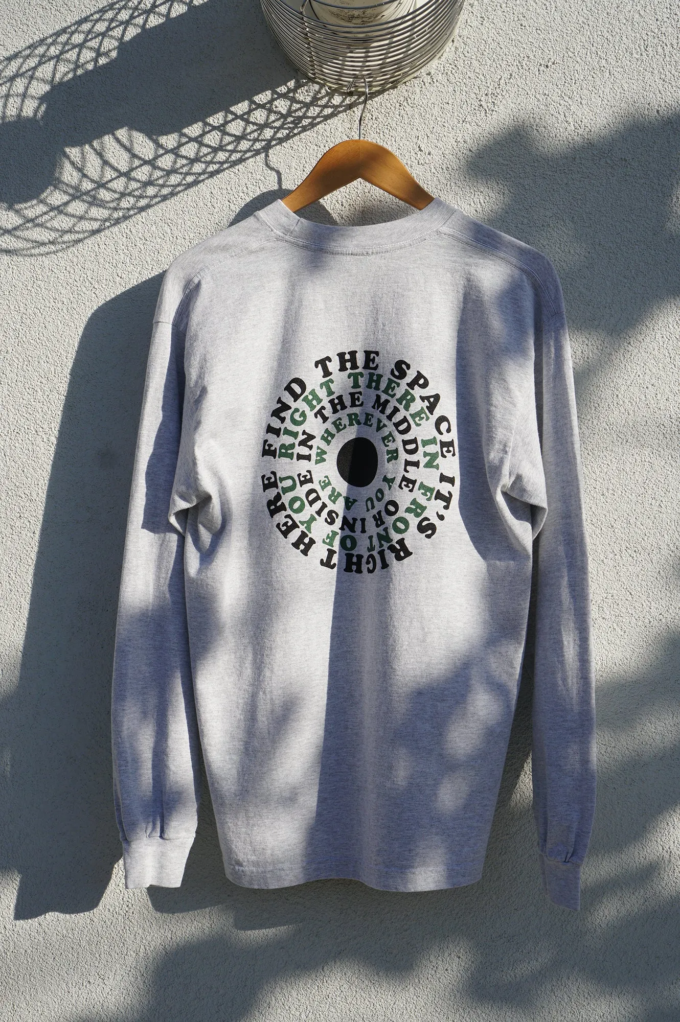 MIDFLD Right Here Long Sleeve Crewneck T-Shirt - Ash Grey