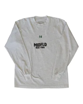 MIDFLD Right Here Long Sleeve Crewneck T-Shirt - Ash Grey