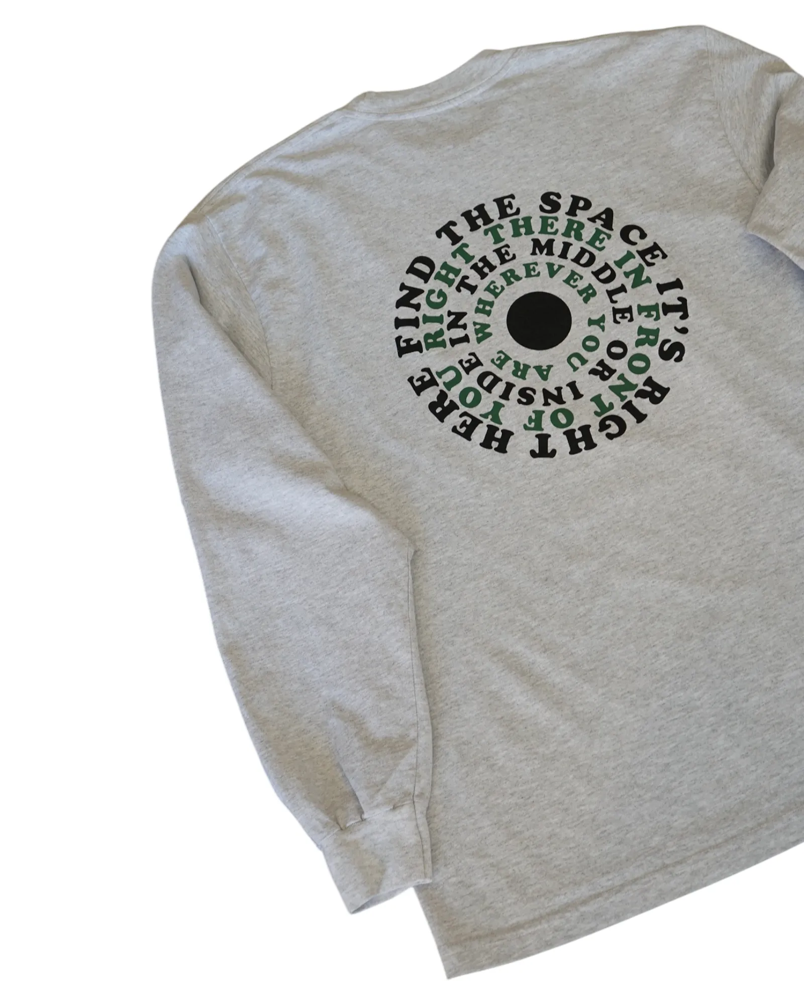 MIDFLD Right Here Long Sleeve Crewneck T-Shirt - Ash Grey