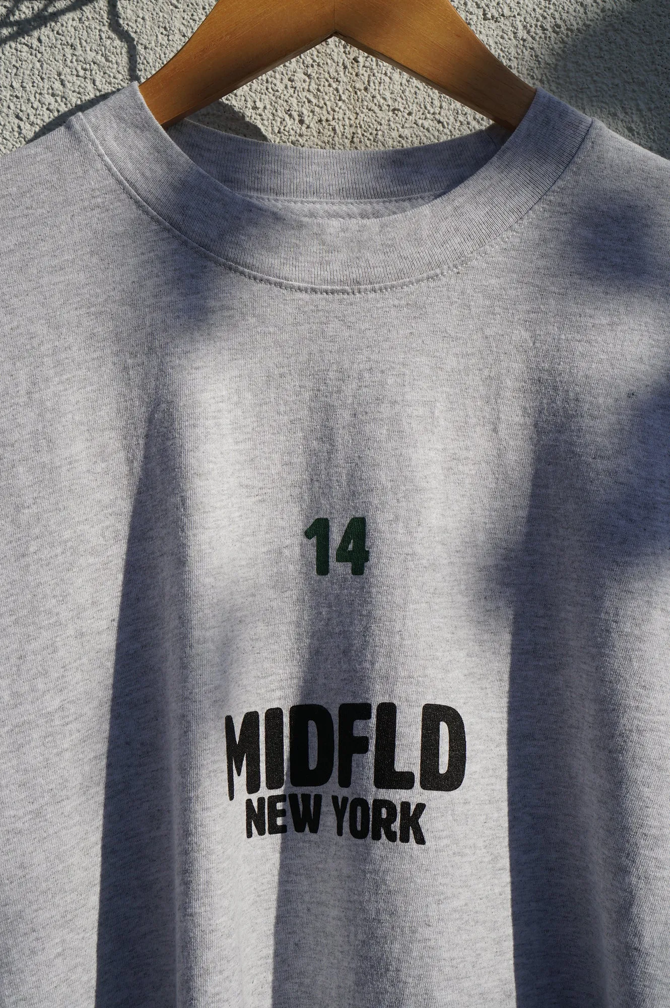 MIDFLD Right Here Long Sleeve Crewneck T-Shirt - Ash Grey