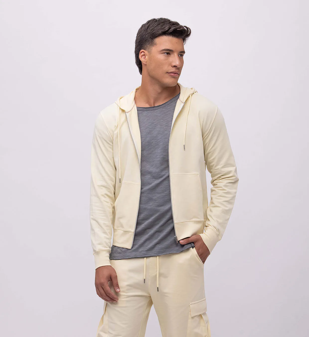 Mist Terry  Hoody   Zipper