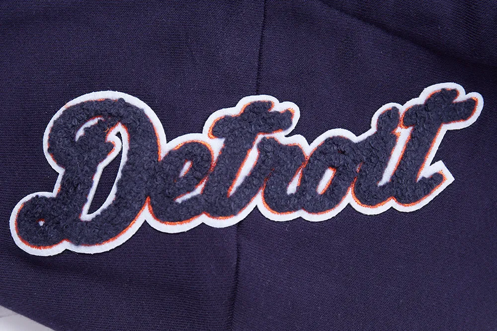 MLB DETROIT TIGERS MASHUP WOMEN'S RIB CROPPED PO HOODIE (MIDNIGHT NAVY/ORANGE/MIDNIGHT NAVY)