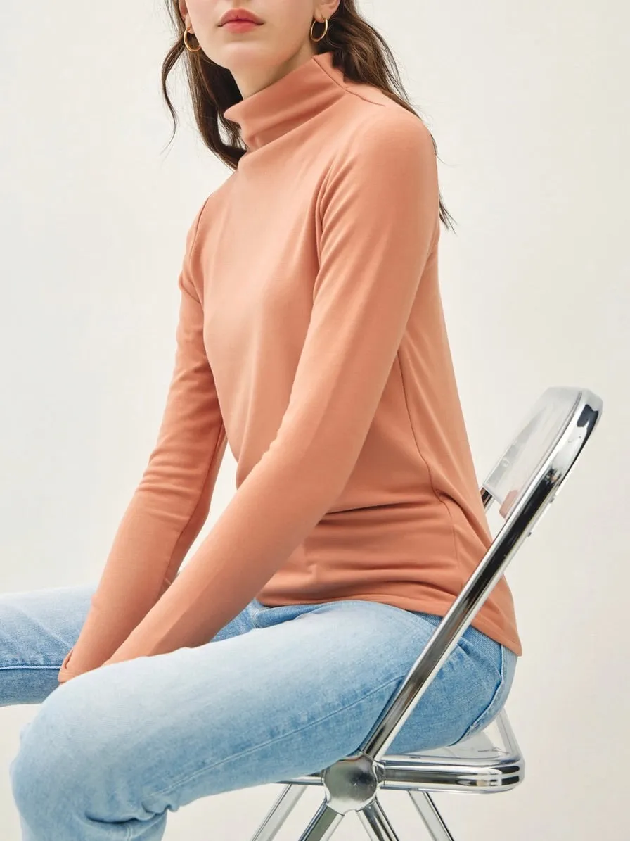 Mock Neck Top - Persimmon