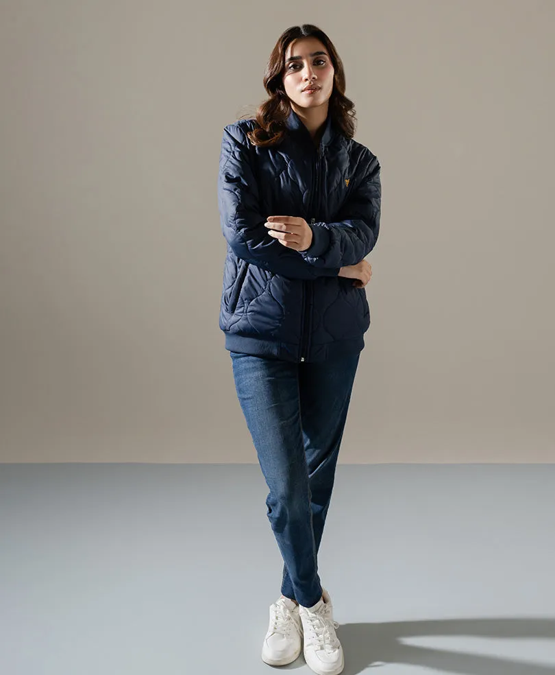 Navy Diamond Quilted Jacket (Women)