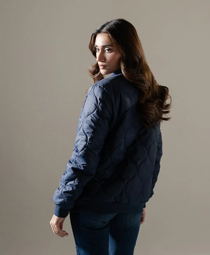 Navy Diamond Quilted Jacket (Women)