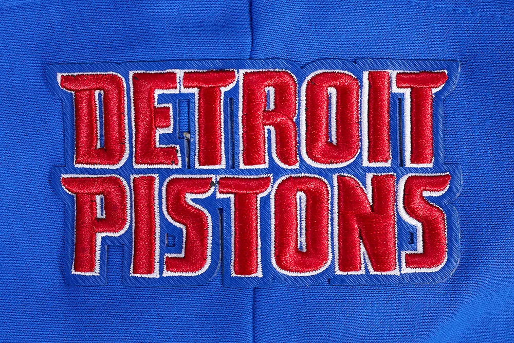 NBA DETROIT PISTONS SCRIPT TAIL WOMEN'S RIB FLC CROPPED PO HOODIE (ROYAL BLUE/RED)