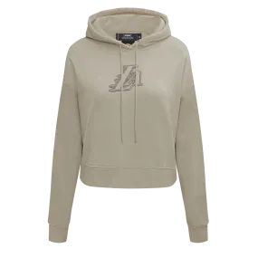 NBA LOS ANGELES LAKERS NEUTRAL WOMEN'S CROPPED PO HOODIE (TAUPE)