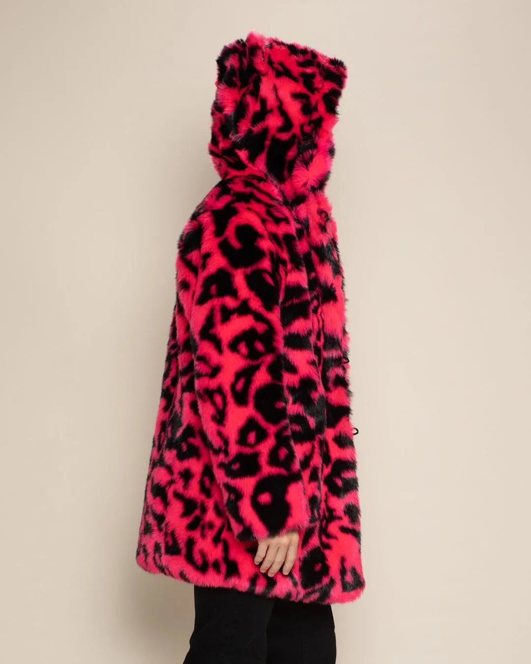 Neon Pink Leopard Classic Faux Fur Coat | Men's