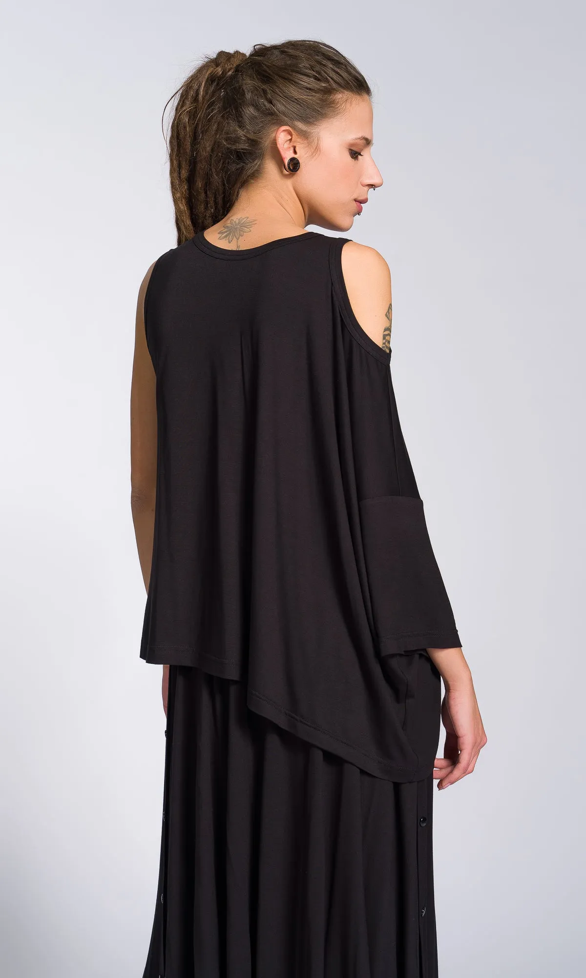 One Sleeve Loose Asymmetric Top