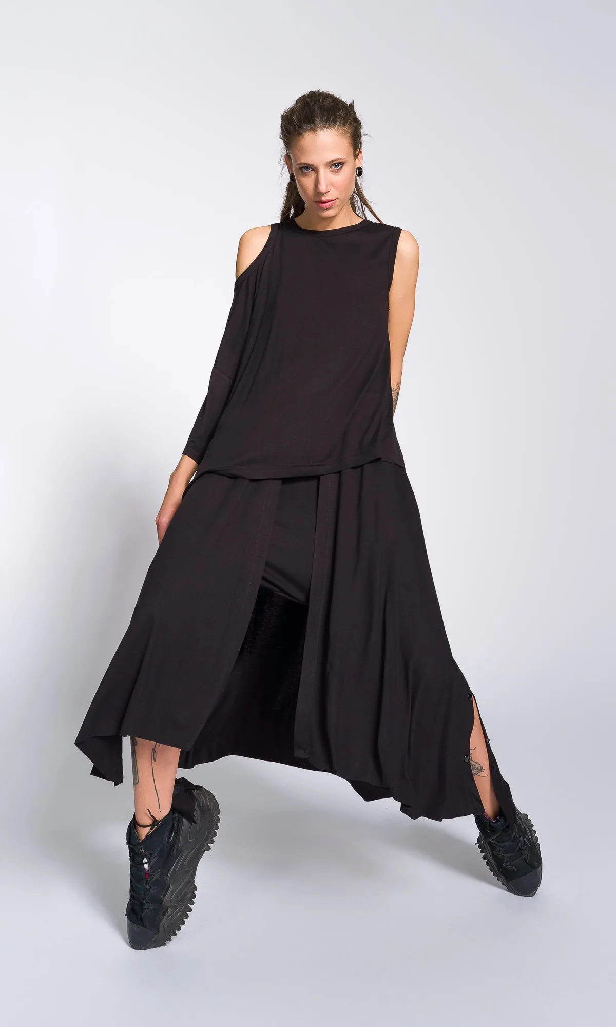 One Sleeve Loose Asymmetric Top