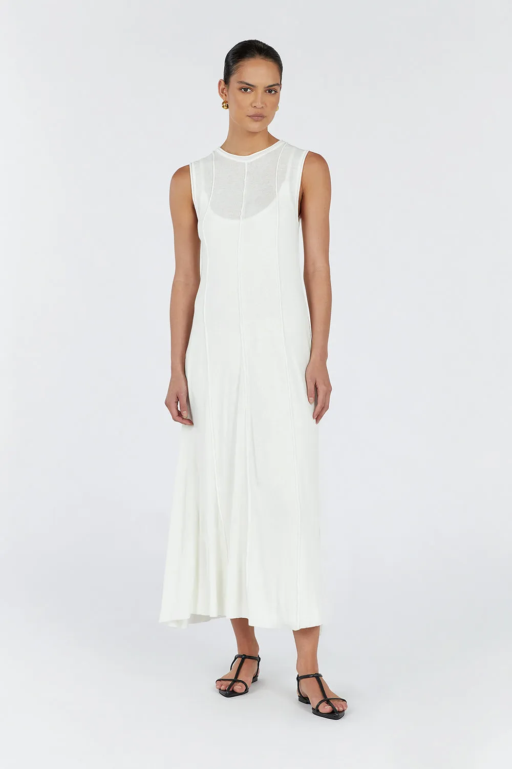 PARKER OFF WHITE KNIT DRESS