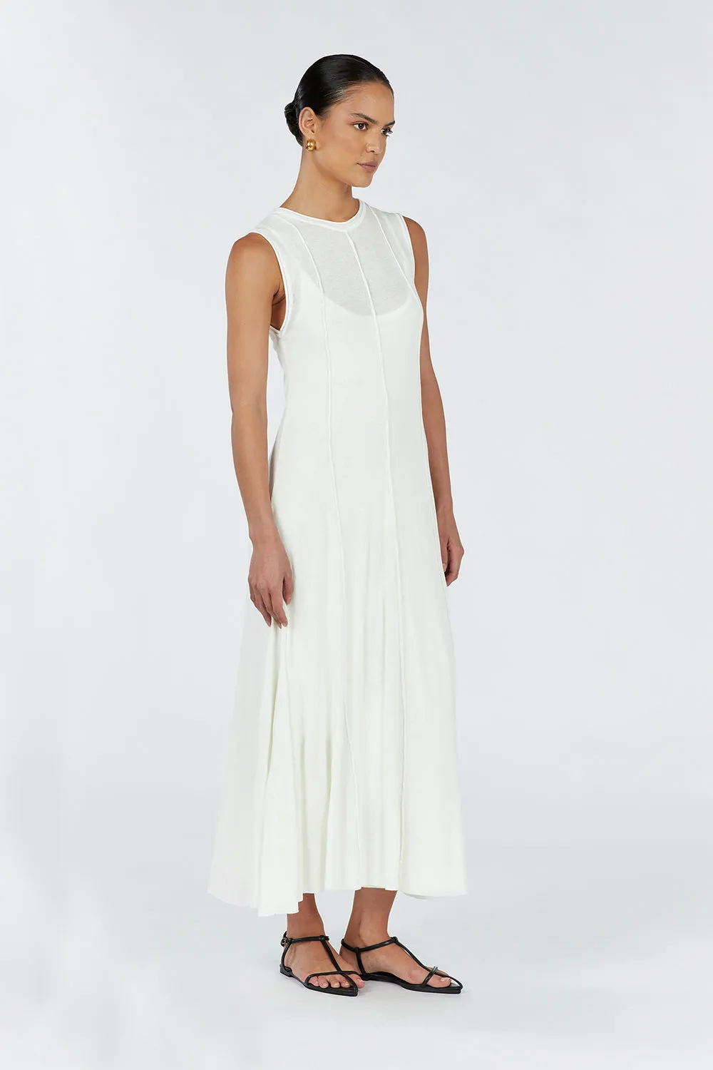 PARKER OFF WHITE KNIT DRESS