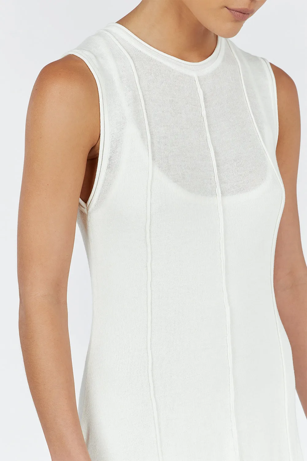 PARKER OFF WHITE KNIT DRESS