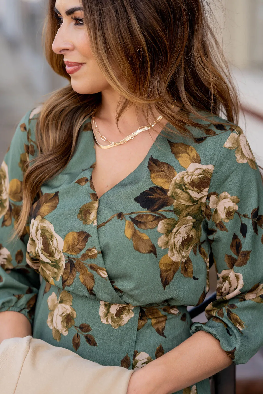 Peony Faux Wrap Dress