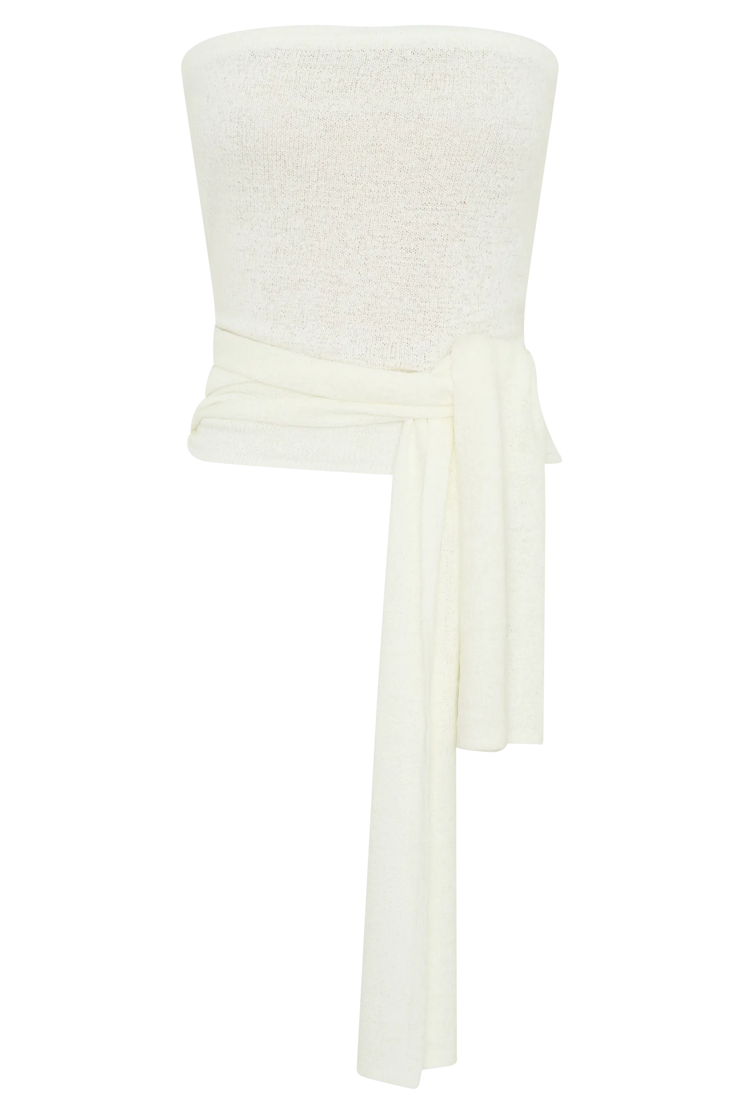 Phoebe Strapless Tie Knit Top - Ivory