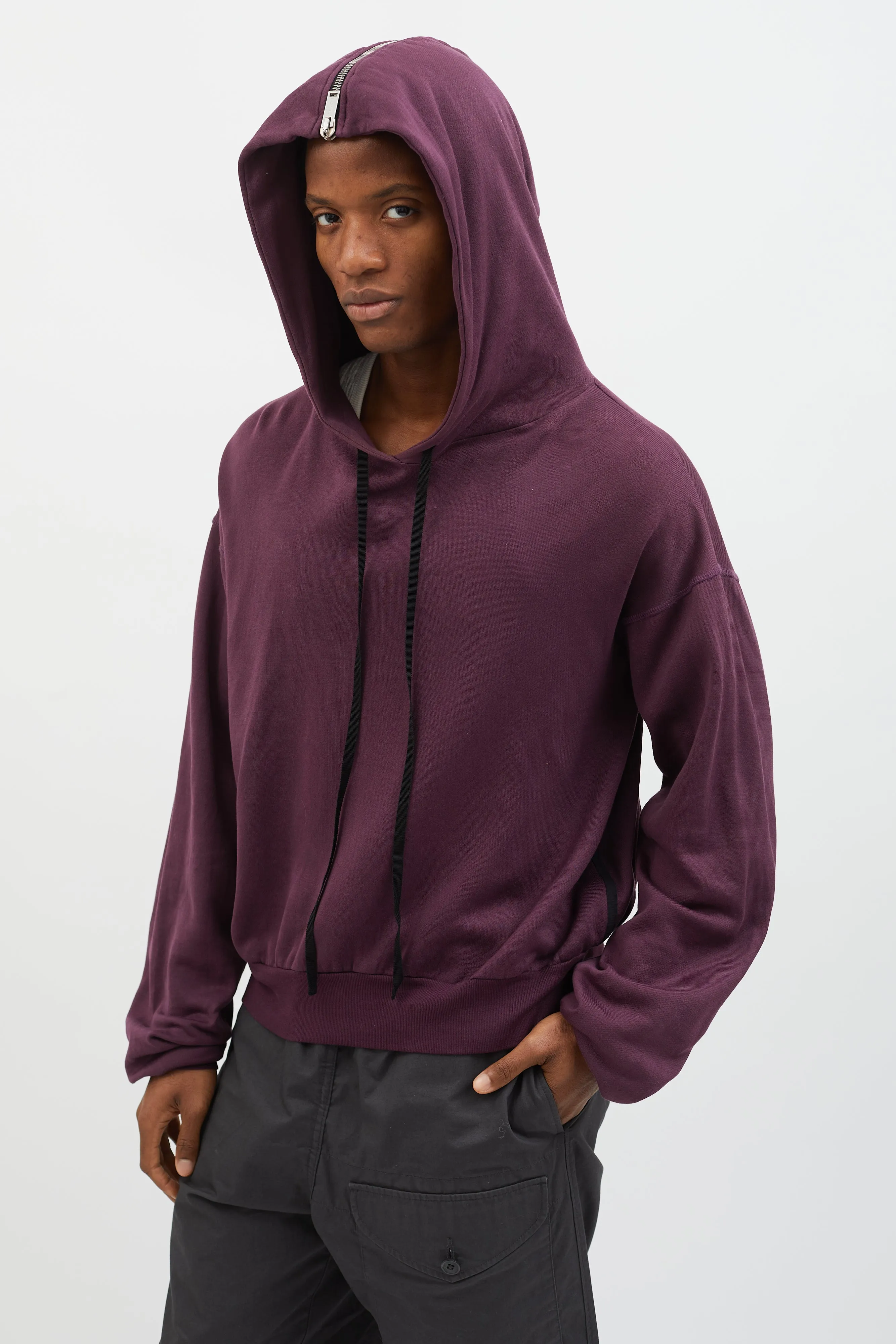 Purple Full-Zip Two-Way Hoodie