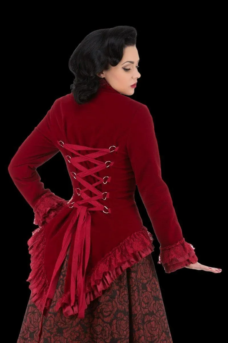 "Gothic Vampiress Jacket in Red Velvet" HD Hollywood Costume