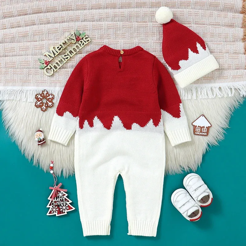 "Rudy" Reindeer Knitted Romper Set