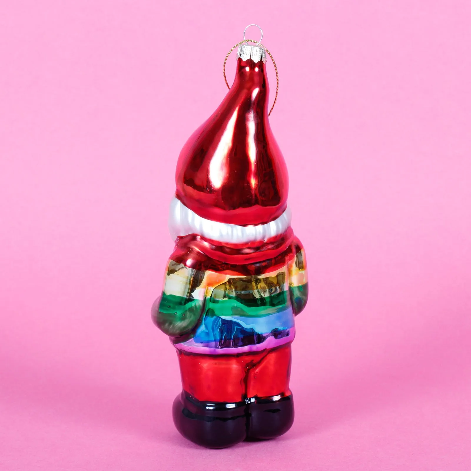 Rainbow Gnome Shaped Bauble Hanging Decoration